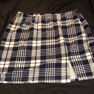 Plus Split Hem Plaid Skirt